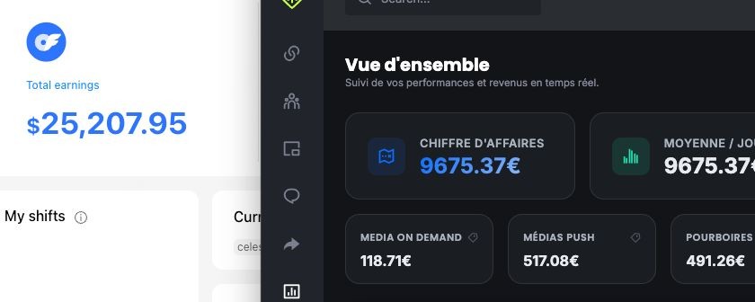 Dashboard de revenus en temps réel
